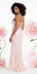 Mesh Burst of Floral Sweetheart Sequin Column Dress